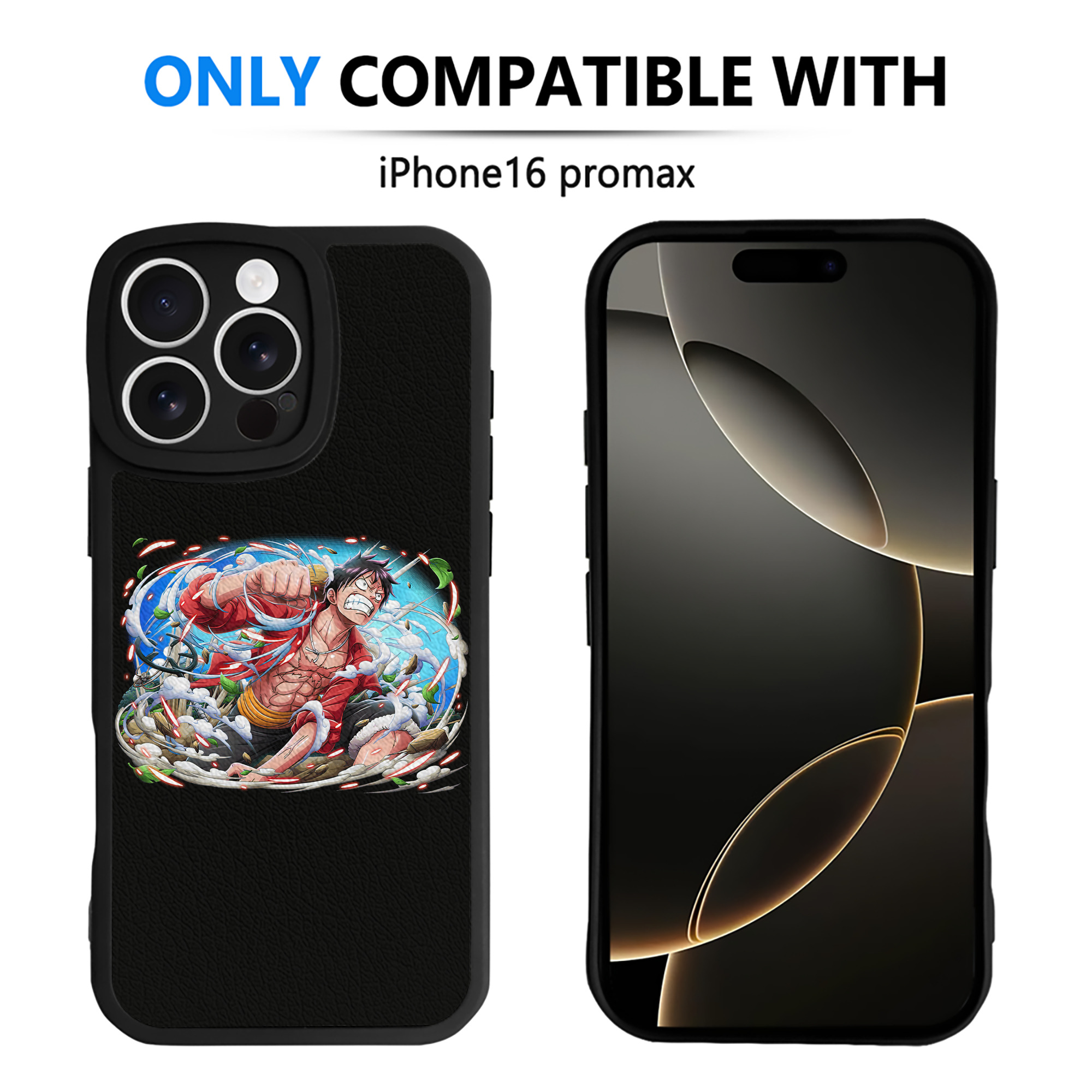 （画像用） ワンピース モンキー・D・ルフィ ONE PIECE Monkey D. Luffy 【iPhone 16シリーズ対応】シリコンスマホケース（レザー調） 材質：シリコン